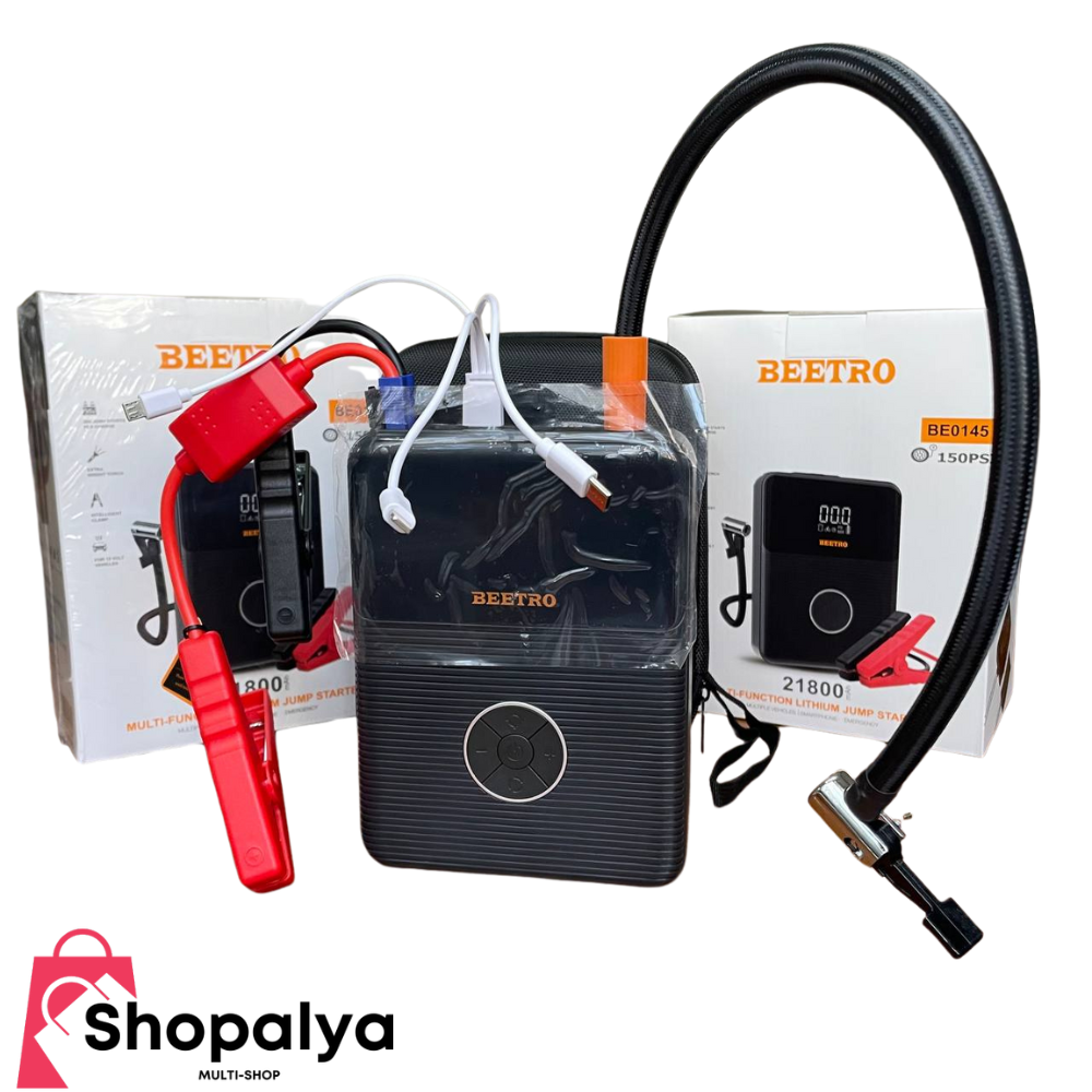 BEETRO booster Batterizs 2000A+ POWERBANK 21800mAh+compresseur 10BAR avec torche et pochette